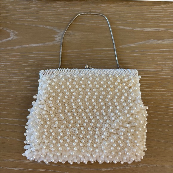 Walborg Handbags - Vintage Walborg Richere Beaded Pearl Clutch Wedding Purse Hand Made